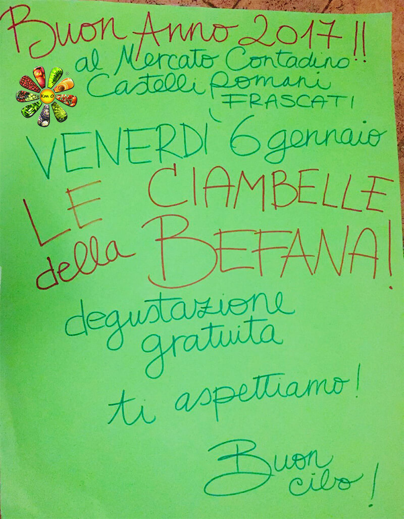 6 gennaio 2017 mercato contadino castelli romani