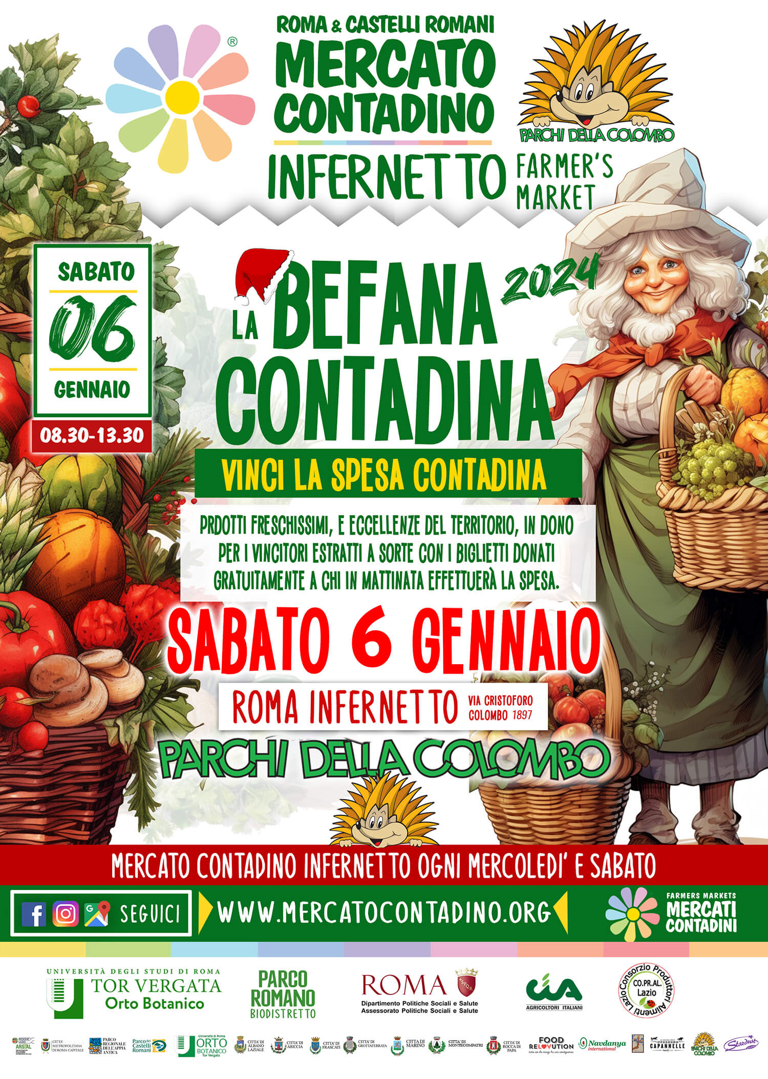 befana contadina mercato contadino infernetto axa