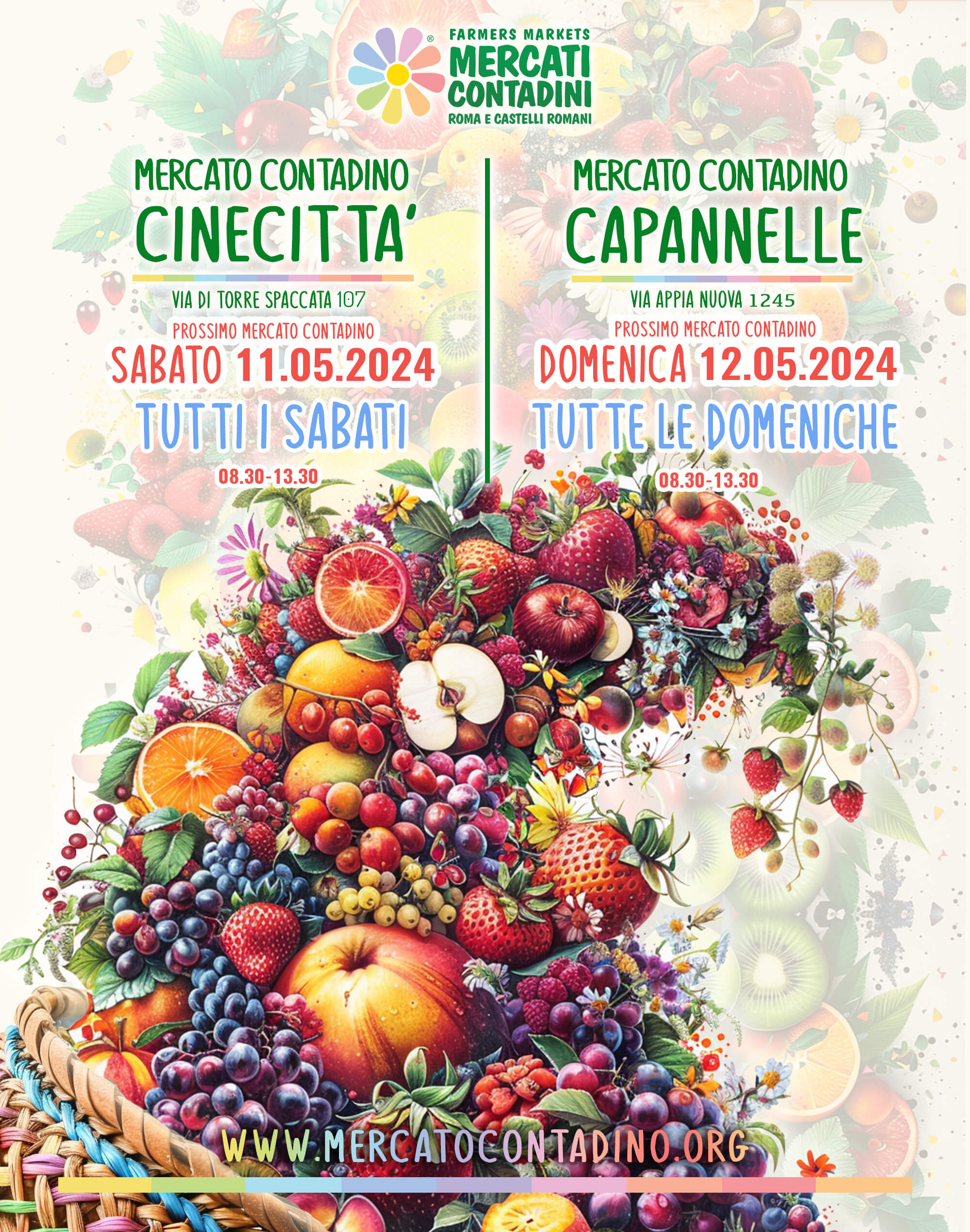 cinecitta capannelle 11 maggio 12 maggio mercati contadini agricolo roma