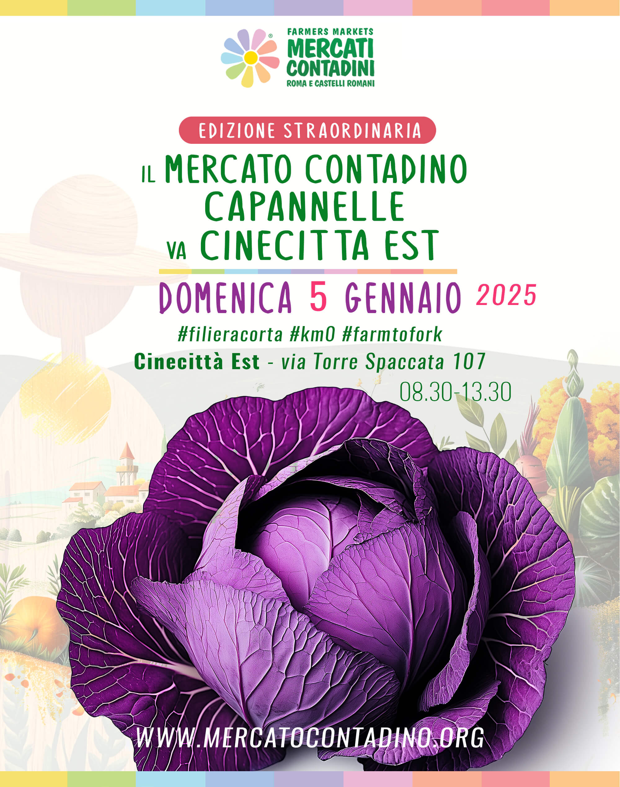 capannelle cinecitta mercato contadino gennaio 2025