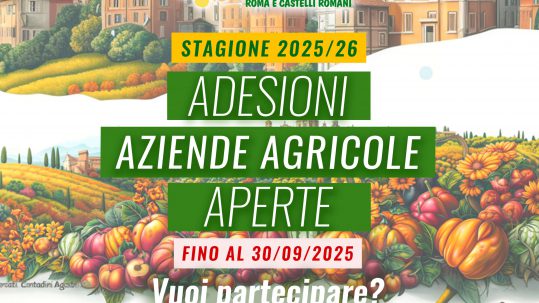 adesioni aziende agricole stagione 2025 2026 mercati contadini